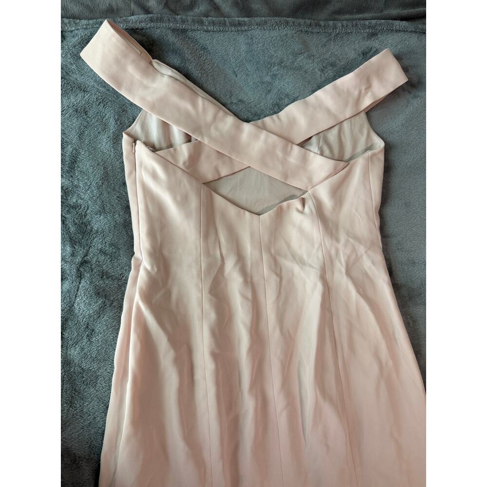 NWT Dessy OFF-THE-SHOULDER CUFF TRUMPET GOWN WITH FRONT SLIT CAMEO Size 12‎ R - Picture 11 of 14
